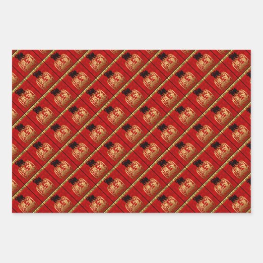 Cute Tiger Chinese Year Zodiac Birthday WP3P Inpakpapier Vel (Voorkant 2)