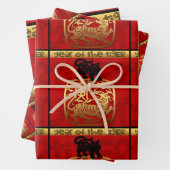 Cute Tiger Chinese Year Zodiac Birthday WP3P Inpakpapier Vel (In situ)