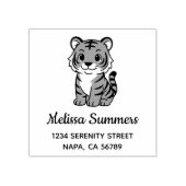 Cute Tiger Cub Address Rubberstempel (Afrduk)
