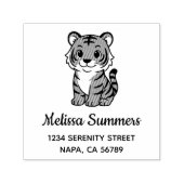 Cute Tiger Cub Address Zelfinktende Stempel (Design)