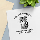 Cute Tiger Cub Arch Address Zelfinktende Stempel