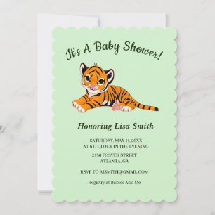 Cute Tiger Cub Baby shower Kaart