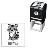 Cute Tiger Cub Custom Name Zelfinktende Stempel (In situ)