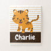 Cute Tiger Cub, gepersonaliseerde Kinderen Legpuzzel (Verticaal)