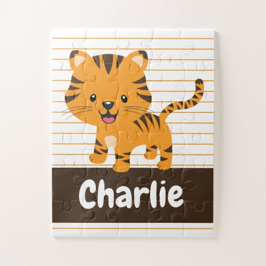 Cute Tiger Cub, gepersonaliseerde Kinderen Legpuzzel (Verticaal)