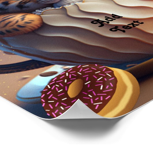 Cute Tiger Cub in een Mok Persoonlijke Nursery Poster (Hoek)