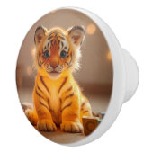 Cute Tiger Cub Keramische Knop (Rechts)