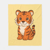 Cute Tiger Cub on Yellow Fleece Deken (Voorkant)