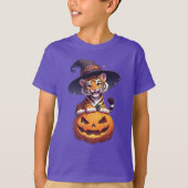 Cute Tiger Cub Wearing Witch Hat T-shirt (Voorkant)