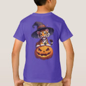 Cute Tiger Cub Wearing Witch Hat T-shirt (Achterkant)