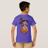 Cute Tiger Cub Wearing Witch Hat T-shirt (Achterkant volledig)