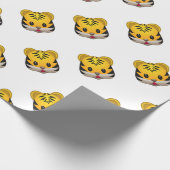 Cute Tiger Emoji Cadeaupapier (Hoek)