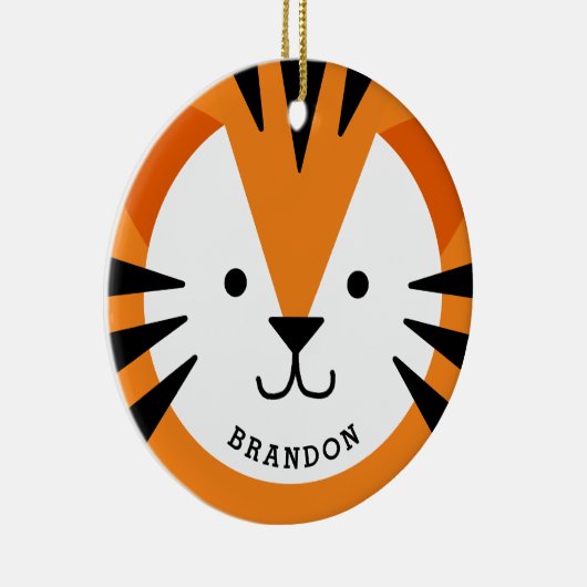 Cute Tiger Face Kind keramisch Ornament (Rechts)