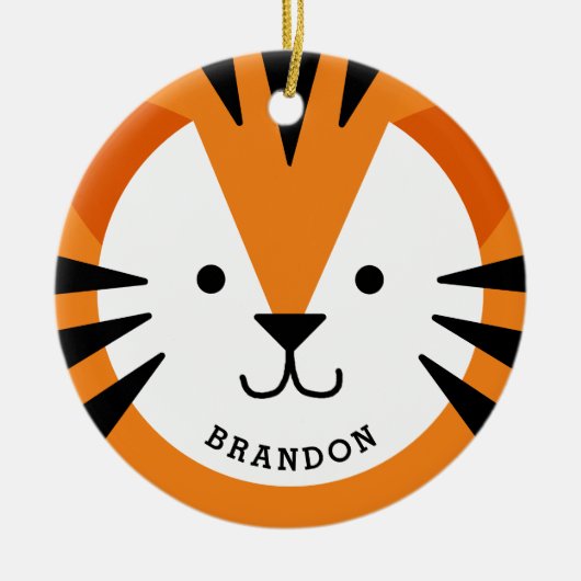Cute Tiger Face Kind keramisch Ornament (Voorkant)