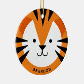 Cute Tiger Face Kind keramisch Ornament (Rechts)