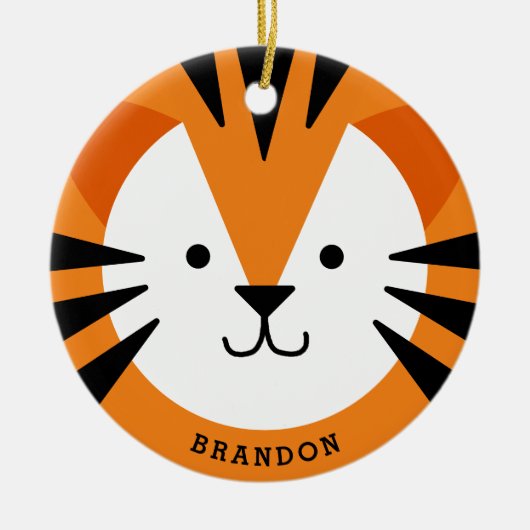Cute Tiger Face Kind keramisch Ornament (Voorkant)