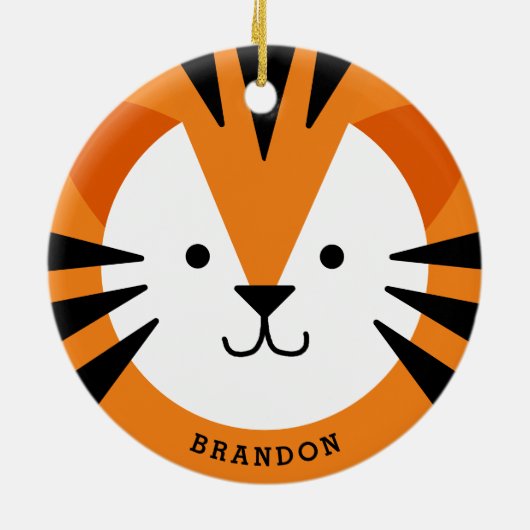 Cute Tiger Face Kind keramisch Ornament (Achterkant)