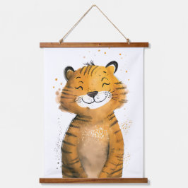 Cute Tiger Hangend Wandkleed