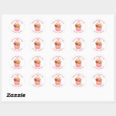 Cute Tiger in Cupcake Aangepaste Kinder Valentijns Ronde Sticker (Vel)