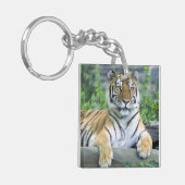 Cute Tiger in gras Sleutelhanger (Voorkant Links)