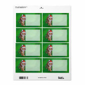 Cute Tiger in Santa Hat op Green Etiket (Full Sheet)
