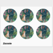 Cute Tiger Jungle Baby Borrelhap Ronde Sticker (Vel)