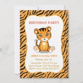 Cute Tiger Kinder 3rd Birthday Boy Kaart (Voorkant)