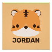 Cute Tiger met Poster voor persoonlijke naam (Voorkant)