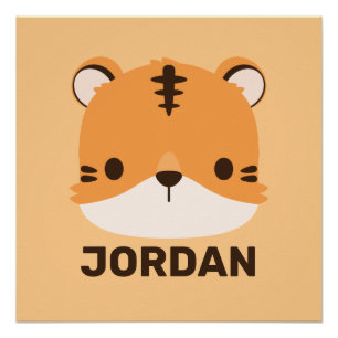 Cute Tiger met Poster voor persoonlijke naam
