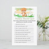 Cute Tiger Nursery Rhyme Quiz baby shower game (Staand voorkant)