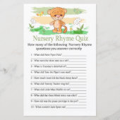Cute Tiger Nursery Rhyme Quiz baby shower game (Voorkant)