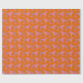 Cute Tiger Pattern in Vibrant Pink and Oranje Cadeaupapier (Vlak)