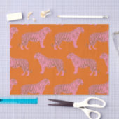 Cute Tiger Pattern in Vibrant Pink and Oranje Tissuepapier (Craft)
