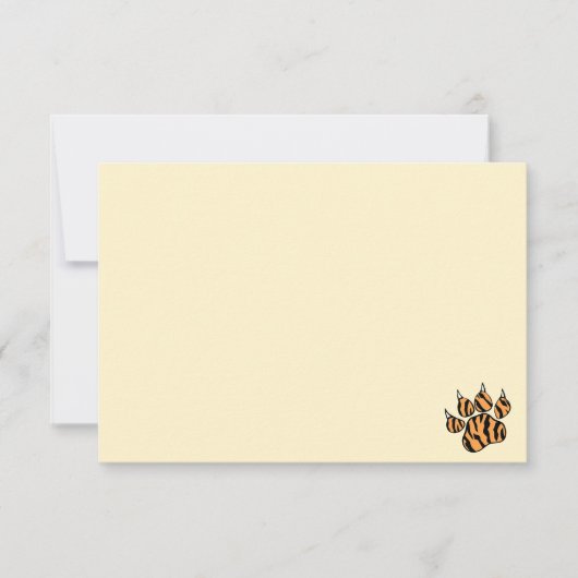 Cute Tiger Paw Print Custom Blank  Notitiekaartje (Voorkant)