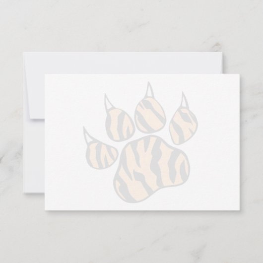 Cute Tiger Paw Print Custom Blank  Notitiekaartje (Achterkant)