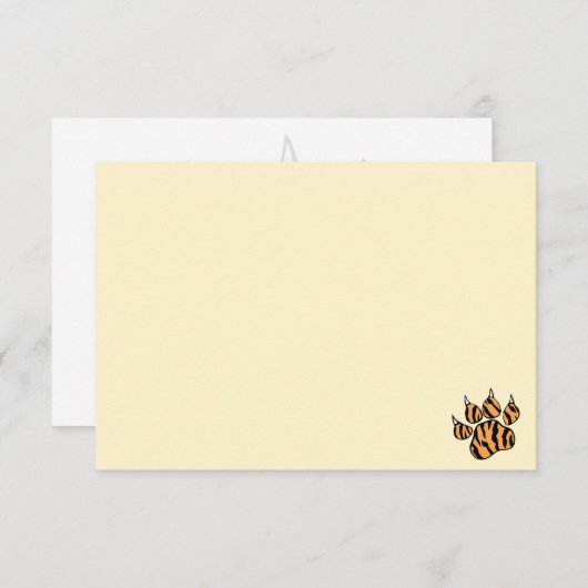 Cute Tiger Paw Print Custom Blank  Notitiekaartje (Voorkant / Achterkant)