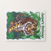 Cute Tiger Personalized Birthday Party Puzzle Legpuzzel (Horizontaal)