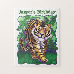 Cute Tiger Personalized Birthday Party Puzzle Legpuzzel