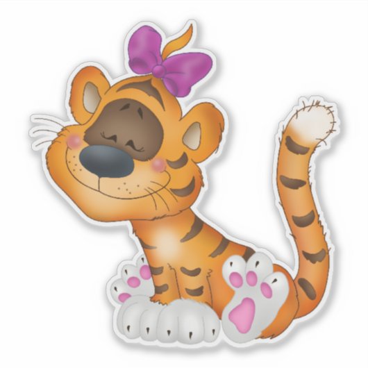 Cute Tiger Sticker (Voorkant)
