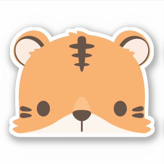 Cute Tiger Sticker (Voorkant)