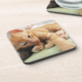 Cute Tiger Stripe Kitten Drankjes Onderzetter (Linkerzijde)