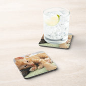 Cute Tiger Stripe Kitten Drankjes Onderzetter (Rechterzijde)