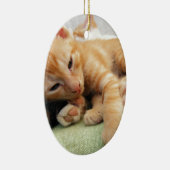 Cute Tiger Stripe Kitten Keramisch Ornament (Rechts)