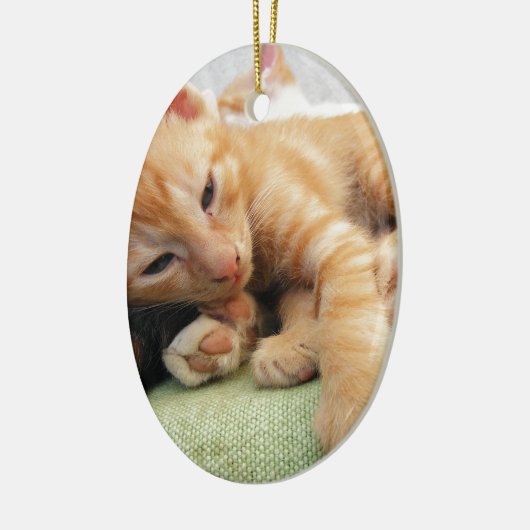 Cute Tiger Stripe Kitten Keramisch Ornament (Links)