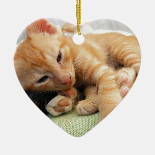 Cute Tiger Stripe Kitten Keramisch Ornament (Voorkant)