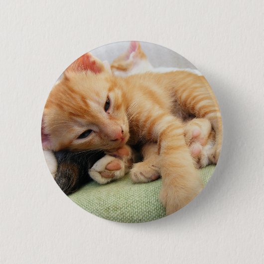 Cute Tiger Stripe Kitten Ronde Button 5,7 Cm (Voorkant)