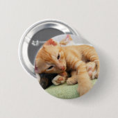 Cute Tiger Stripe Kitten Ronde Button 5,7 Cm (Voorkant /achterkant)
