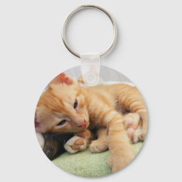 Cute Tiger Stripe Kitten Sleutelhanger