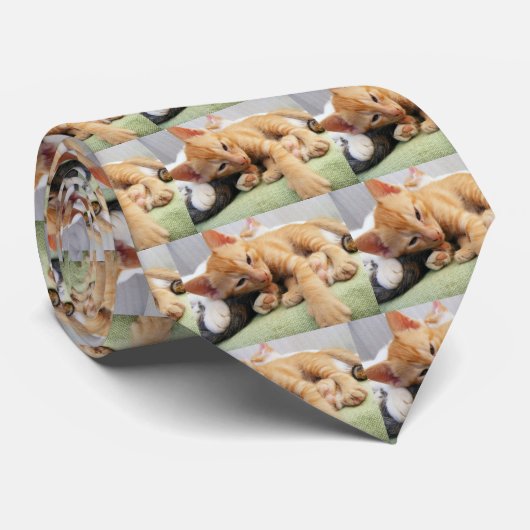 Cute Tiger Stripe Kitten Stropdas (Opgerold)