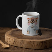Cute Tiger Wearing Glasses Illustration Coffee Mok